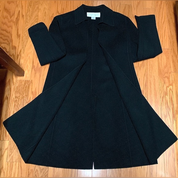 Women’s 4 Linda Allard Ellen Tracy 100% Wool Buttonless Open Front Jacket Coat - Picture 9 of 11